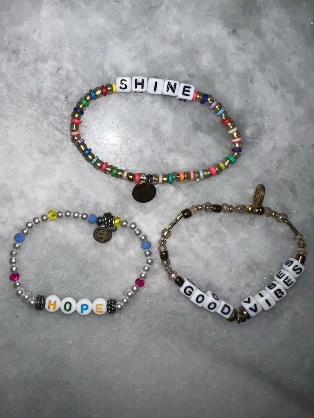 Set of 3 Beaded Bracelets- Multicolor. Use all or gift